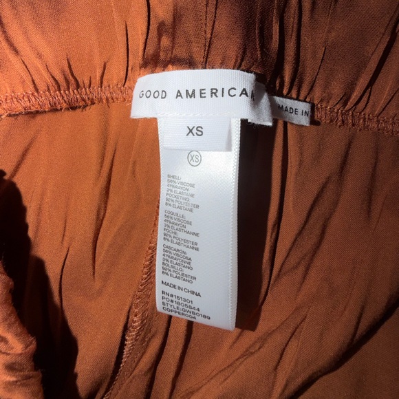 NWT Good American Women's Silky Copper Pull-On Trousers - Picture 6 of 6